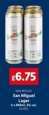 Lidl San Miguel Lager offer