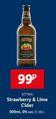 Lidl SÖTMA Strawberry & Lime Cider offer