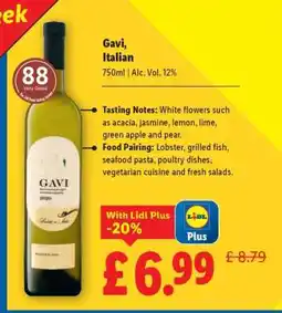 Lidl Gavi, Italian offer