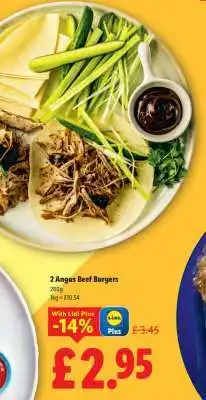 Lidl 2 Angus Beef Burgers offer
