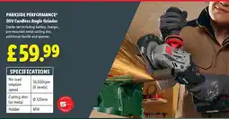 Lidl PARKSIDE PERFORMANCE 20V Cordless Angle Grinder offer