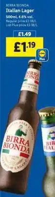Lidl BIRRA BIONDA Italian Lager offer