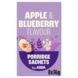 Asda ASDA Apple & Blueberry Flavour Porridge Sachets 8 x 36g (288g) offer
