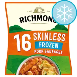 Tesco Richmond Skinless Sausages 16 Pack 426G offer