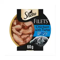 Morrisons Sheba Fillets Cat Food Tray Chicken And Tuna In Gravy 60g offer