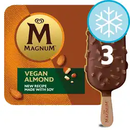 Tesco Magnum Collection Vegan Almond Ice Cream Sticks 3 x 90ml offer