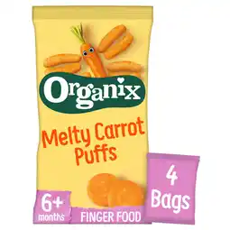 Asda Organix Melty Carrot Puffs Organic Baby Finger Food Snack Multipack 4x18g offer