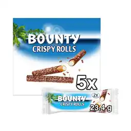 Iceland Bounty Milk Chocolate & Coconut Crispy Rolls Multipack 5 x 23.4g Bars offer