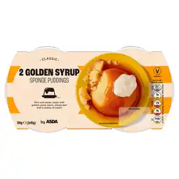 Asda ASDA Classic Golden Syrup Sponge Puddings 2 x 95g (190g) offer
