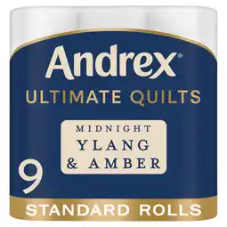 Asda Andrex Ultimate Quilts Midnight Ylang & Amber 9 Luxurious White Rolls offer