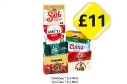 Londis Sol Cerveza, Amstel, Magners, John Smiths, Strongbow, Strawberry, Moretti, Madri offer