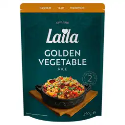 Tesco Laila Golden Veg Microwave Rice 250g offer