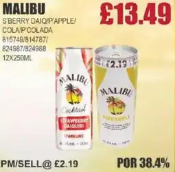 Bestway MALIBU S'berry daiq/p'apple! cola/p'colada offer