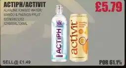 Bestway ACTIPH/ACTIVIT Alkaline ionised water/ mango & passion fruit offer