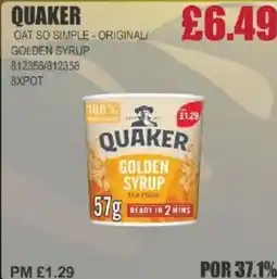 Bestway QUAKER Oat so simple-original golden syrup offer