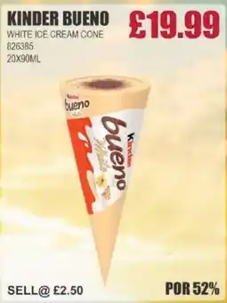 KINDER Bueno White ice cream cone