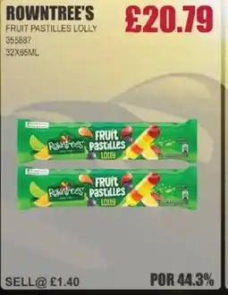 Bestway ROWNTREE'S Fruit pastilles lolly offer