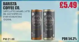 Bestway BARISTA COFFEE CO. Caffe latte/caramel latte/ dbl shot espresso offer