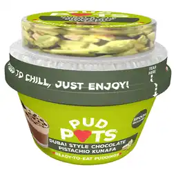 Iceland Pud Pots Dubai Style Chocolate Pistachio Kunafa 90g offer