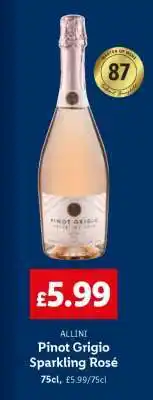 Lidl ALLINI Pinot Grigio Sparkling Rosé offer