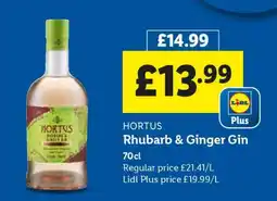 Lidl HORTUS Rhubarb & Ginger Gin offer