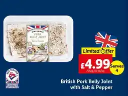 Lidl British Pork Belly Joint with Salt & Pepper offer