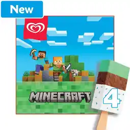 Morrisons Heartbrand Minecraft Ice Cream Sticks Vanilla & Chocolate 4x75 ml offer