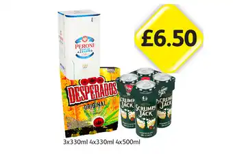 Londis Peroni, Desperados, Scrumpy Jack offer