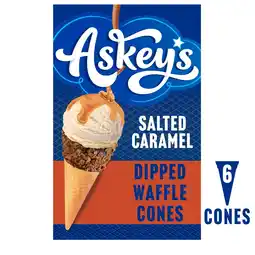 Morrisons Askeys Deluxe Salted Caramel Dipped Waffle Cones 6 Pack offer