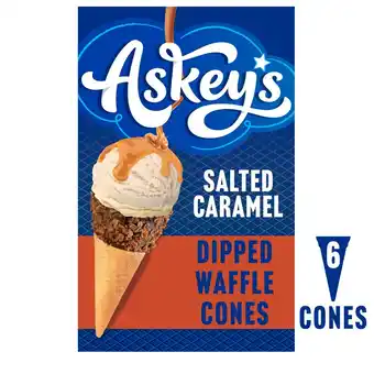 Morrisons Askeys Deluxe Salted Caramel Dipped Waffle Cones 6 Pack offer
