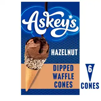 Morrisons Askeys Deluxe Hazelnut Dipped Waffle Cones 6 Pack offer
