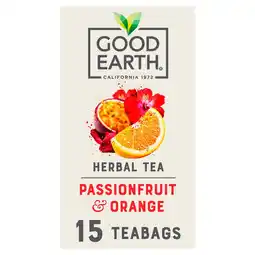 Morrisons Good Earth Herbal Tea Passionfruit & Orange 15 Per Pack offer