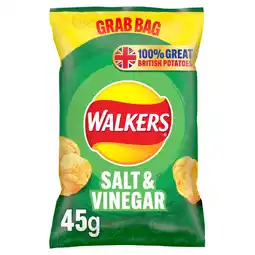 Asda Walkers Crisps Salt & Vinegar 45g offer