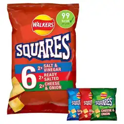 Tesco Walkers Squares Variety Snacks 6X22g offer