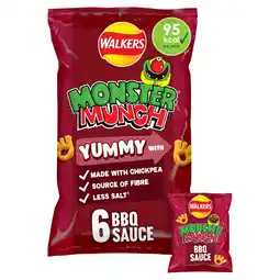 Tesco Walkers Monster Munch BBQ Sauce Multipack Crisps 6 x 20g offer