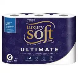 Tesco Tesco Luxury Soft Ultimate toilet tissue 6 long Rolls offer