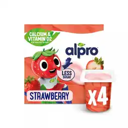Tesco Alpro Kids Strawberry Soya Dairy Free Yoghurt Alternative 4 x 115g offer