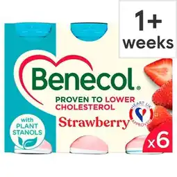 Tesco Benecol Yogurt Drink - Strawberry 6x67.5g offer