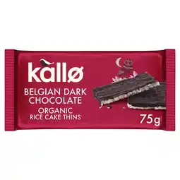 Tesco Kallo Organic Belgian Dark Chocolate Rice Cake Thins 75g offer