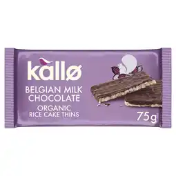 Tesco Kallo Organic Belgian Milk Chocolate Rice Cake Thins 75g offer