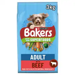 Asda Bakers Superfoods Beef with Vegetables Dry Dog Food 3kg offer