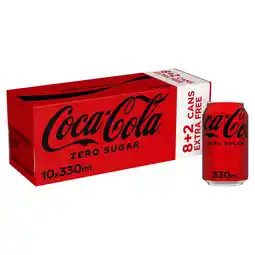 Iceland Coca-Cola Zero Sugar 10 x 330ml (8 x 330ml + 2 x 330ml Extra Free) offer