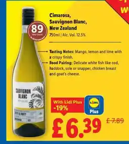 Lidl Cimarosa Sauvignon Blanc, New Zealand offer