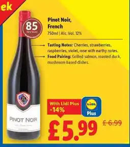 Lidl Pinot Noir, French offer