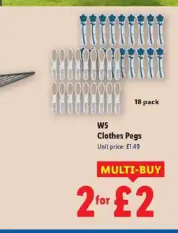 Lidl W5 Clothes Pegs offer