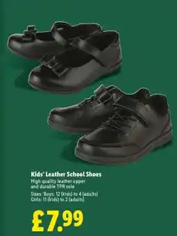 Lidl Kids' Leather School Shoes offer