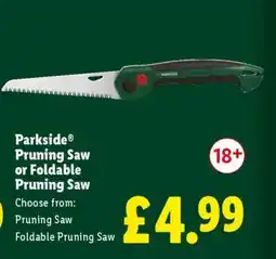 Lidl Parkside Pruning Saw or Foldable Pruning Saw offer