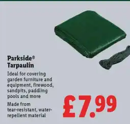 Lidl Parkside Tarpaulin offer