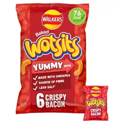 Tesco Walkers Wotsits Crispy Bacon Multipack Crisps 6 x 16g offer