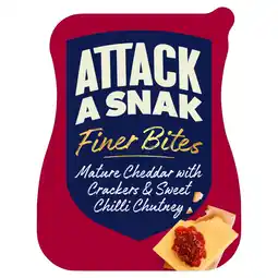 Asda Attack A Snak Finer Bites Mature Cheddar with Crackers & Sweet Chilli Chutney 72g offer